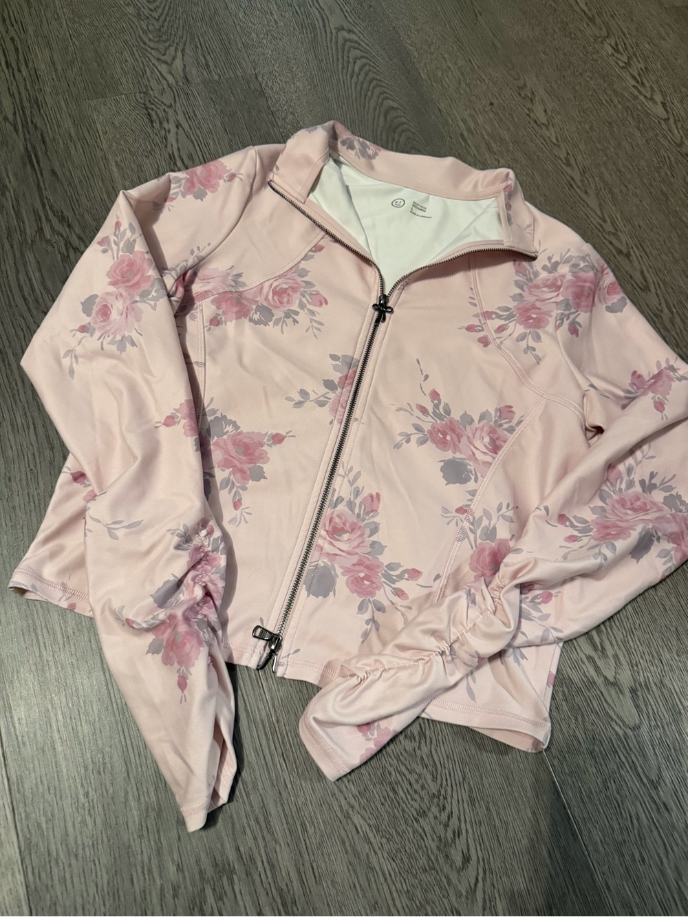 Gilly Hicks Light Pink Floral Zip Jacket